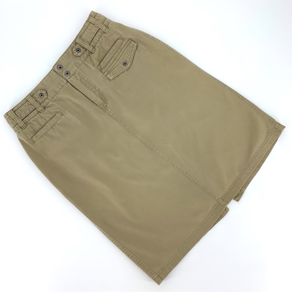 Columbia XCO Khaki Cotton Cargo Style Mini Pencil Skirt, 8